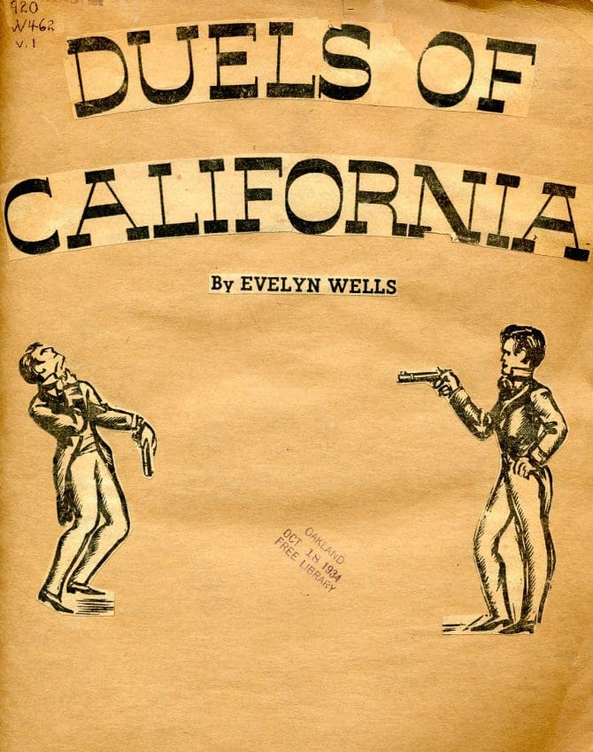 Cover of the first volume of Evelyn Wells' collection of newspaper articles.