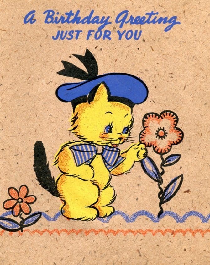 Birthday card sent to Marguerite Rogers from Raychel Taggart, 1941.