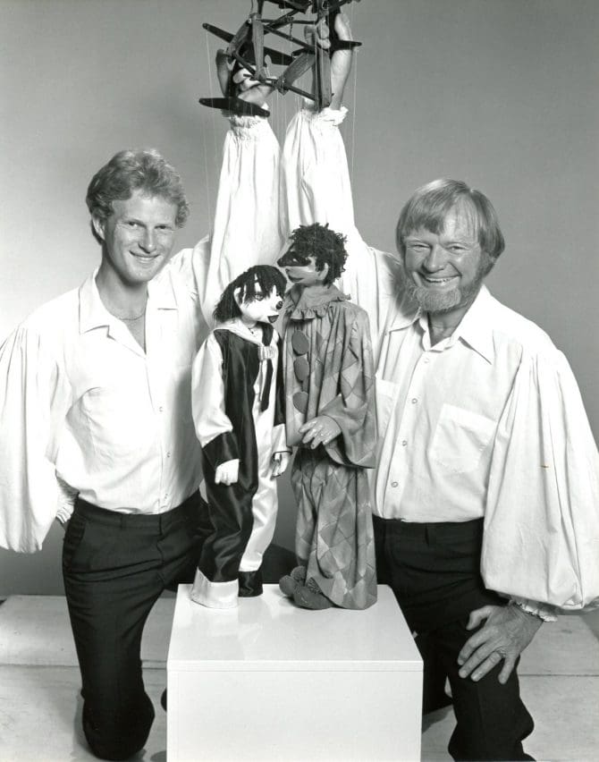 Walden Marionettes performers Chris and Jack Fredricks.