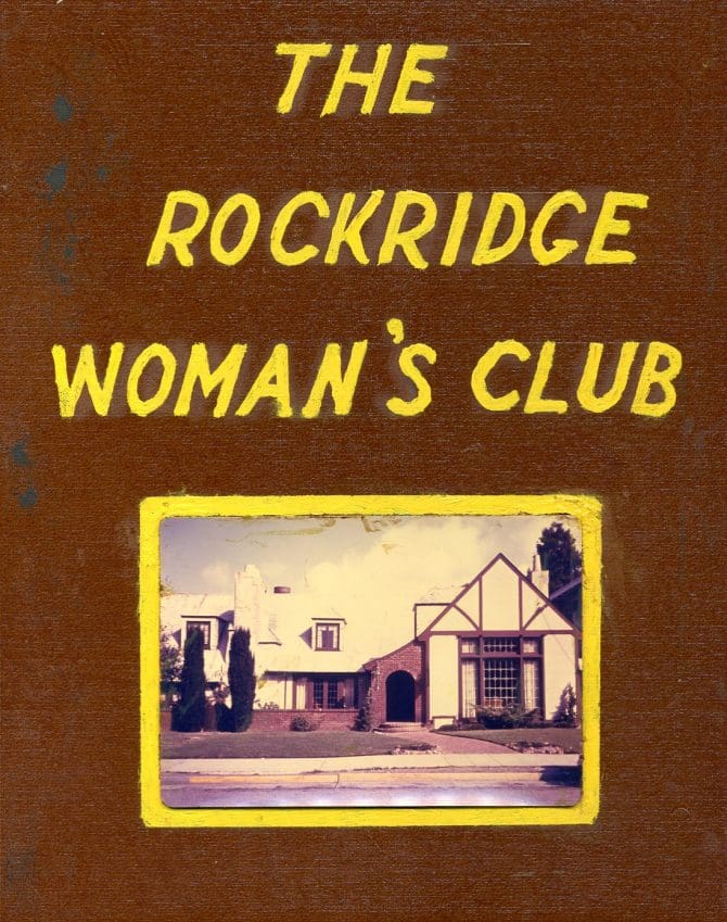 Cover of a history of the Rockridge Woman's Club, 1911-1959, featuring a photo of the clubhouse at 5862 Keith Avenue.