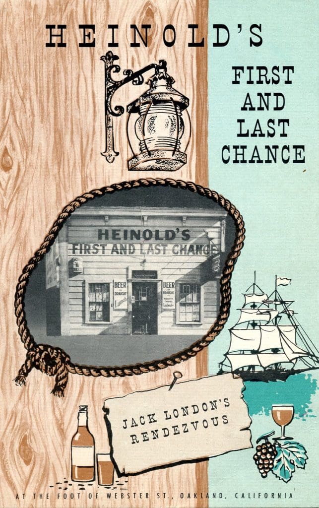 Cover of a brochure describing the history of Heinold's First and Last Chance Saloon.