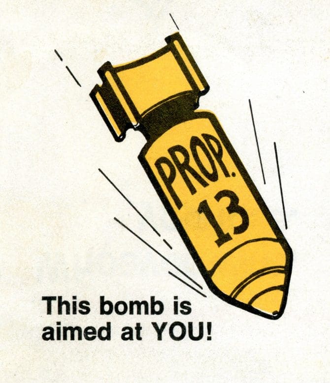 Illustration from an anti-Proposition 13 mailer, 1978.