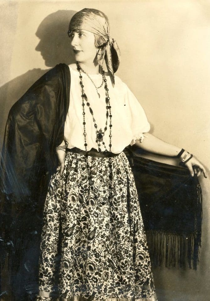 Glenview Women's Club member in costume for the club's annual carnival and bazaar, 1927.