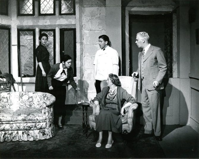 Scene from "The Chalk Garden," a London Circle Players production for its third season (1957-1958).