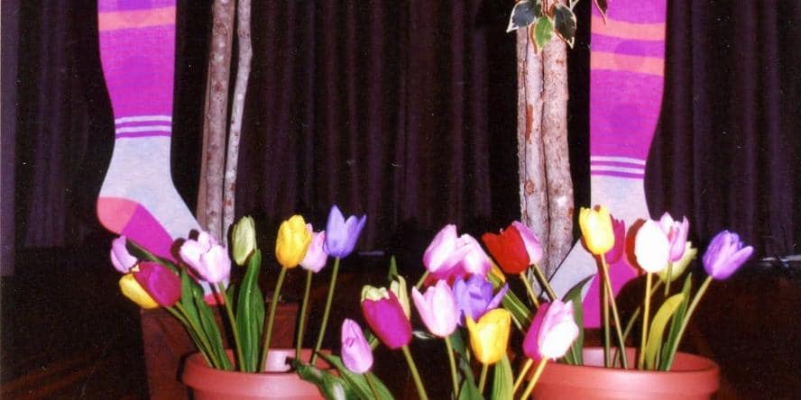 Decorations from a "Tiptoe through the Tulips" themed dance, April 2012.