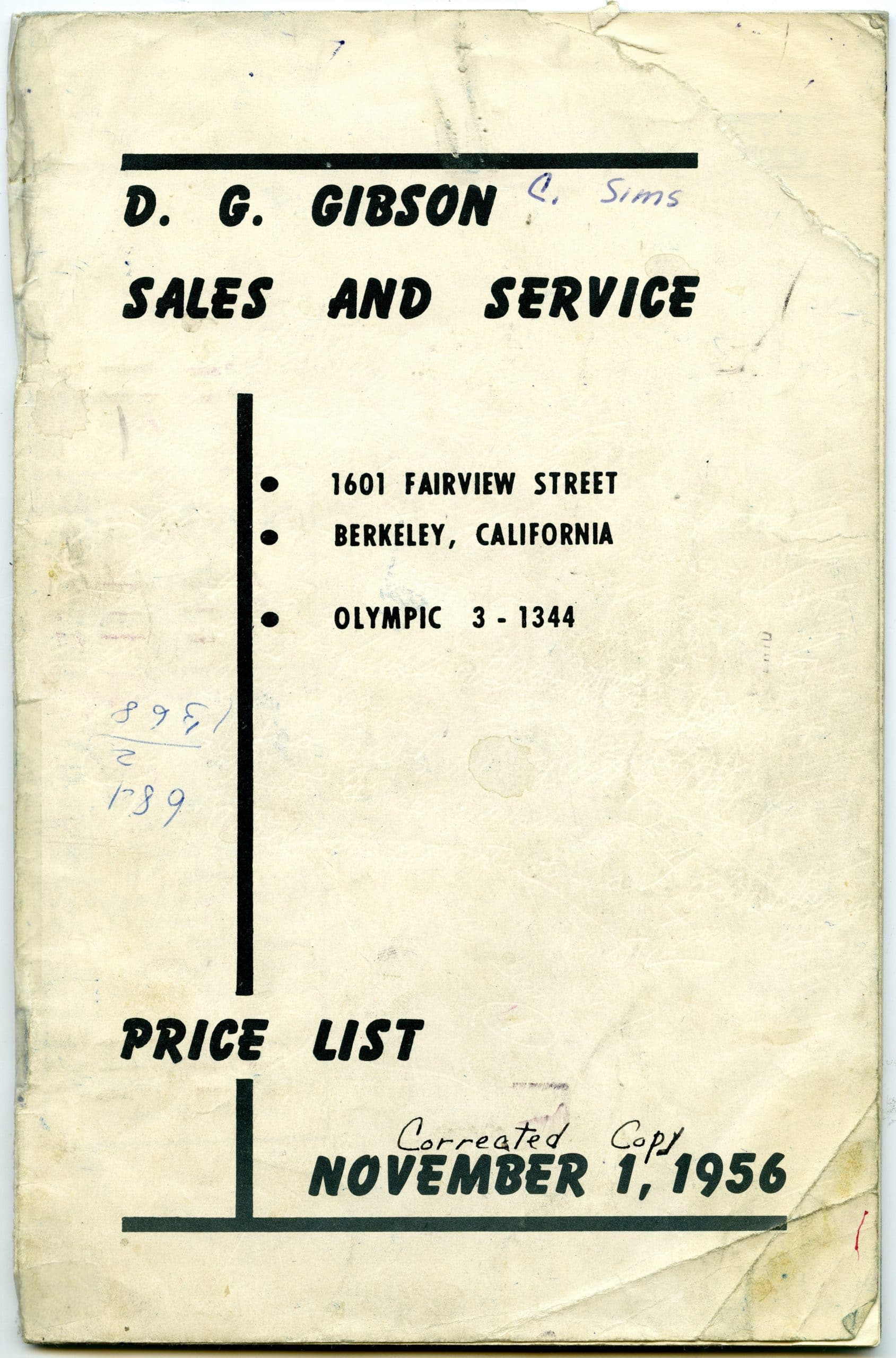 D. G. Gibson Sales and Service catalog