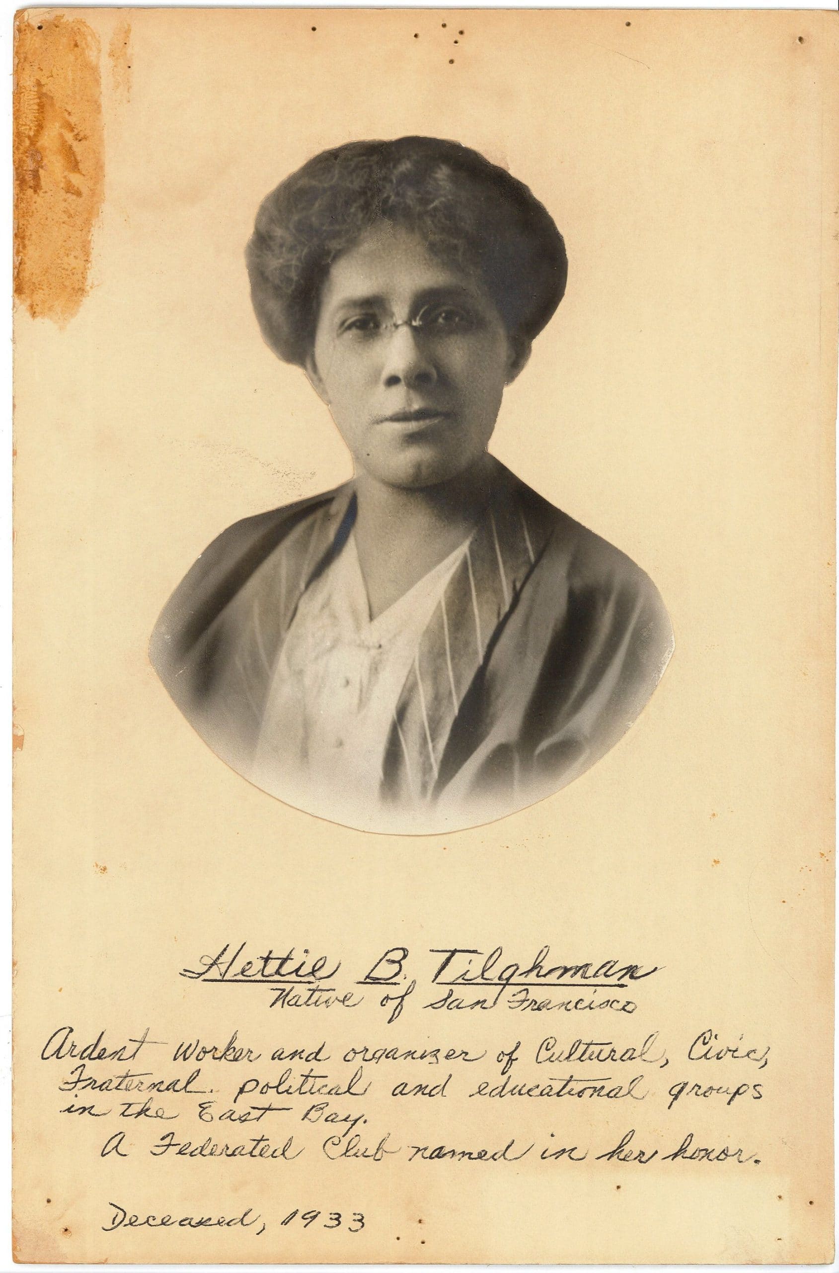 Portrait of Hettie B. Tilghman