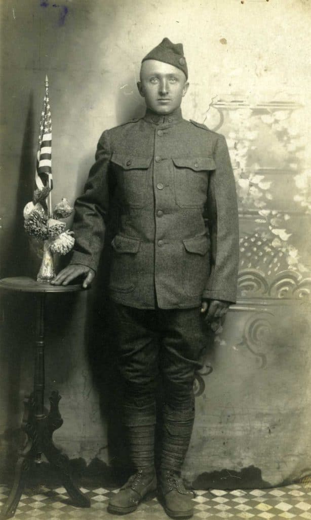 Portrait of Homer J. Aubry in uniform.