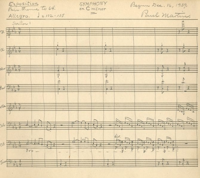 Paul Martin's Symphony in C Minor, 1939.