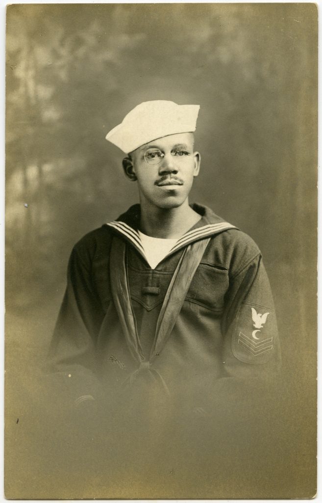 Otis Tarleton Mansfield poses for aphoto in his naval uniform