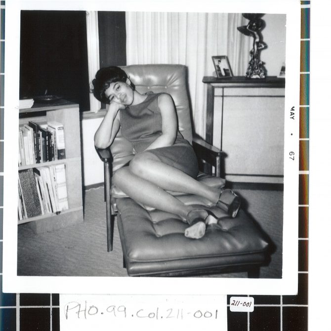 Snapshot of a woman reclining on a lounge chair