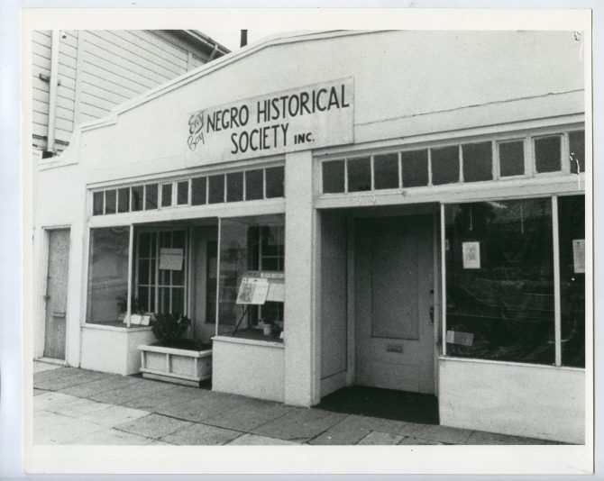 Exterior of the East Bay Negro Historical Society, circa 1970s, MS32