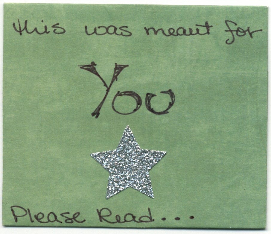 Card that says this was meant for you.
