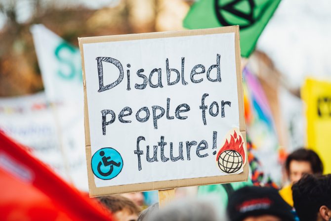 sign reading disabled people for future