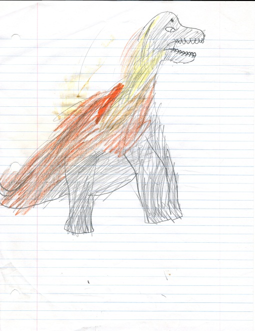 Drawing of a dinosaur