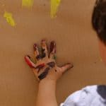 kids art handprint paint