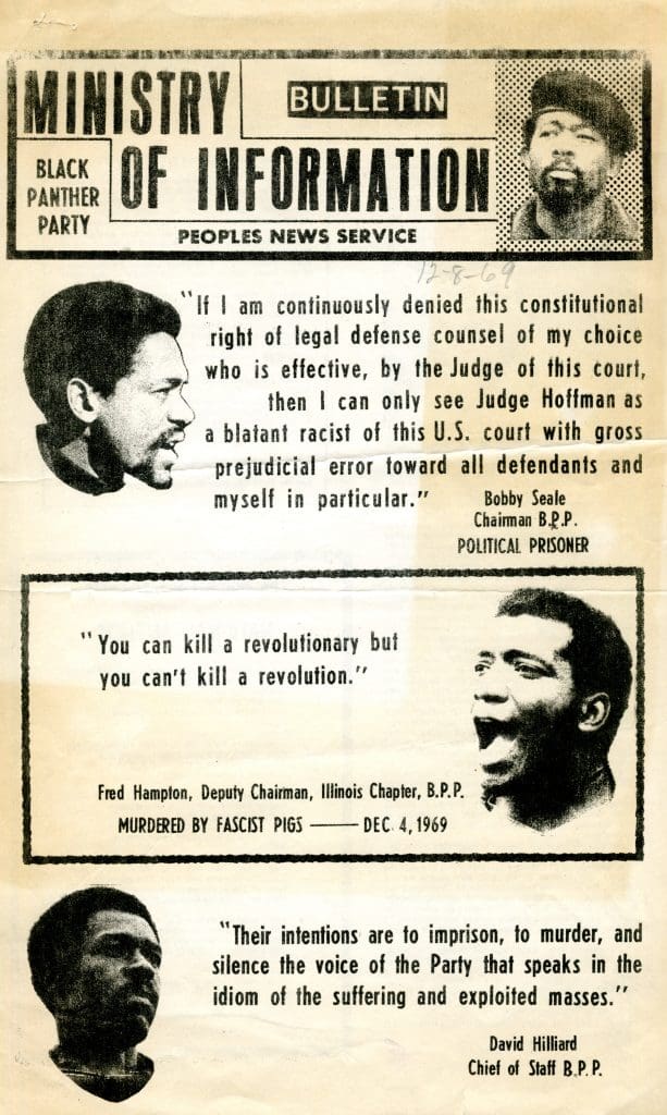 Black Panther Party Ministry of Information bulletin flyer 1969-12-08