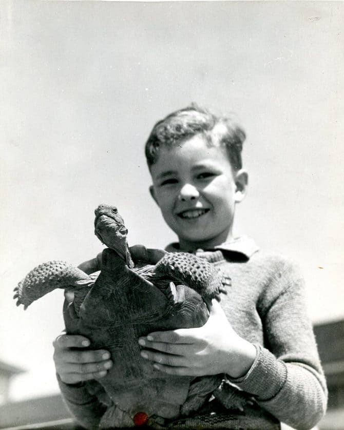 Richard Higgins with his pet at the April 1936 Fruitvale School Pet Parade.