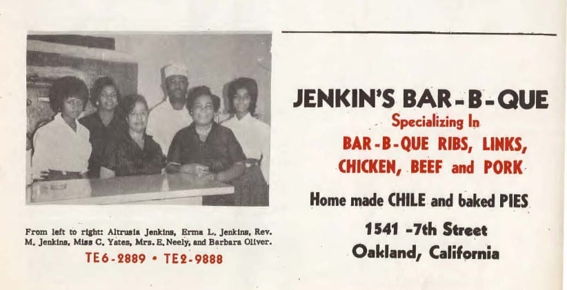 Advertisement for Jenkin's Bar-B-Q