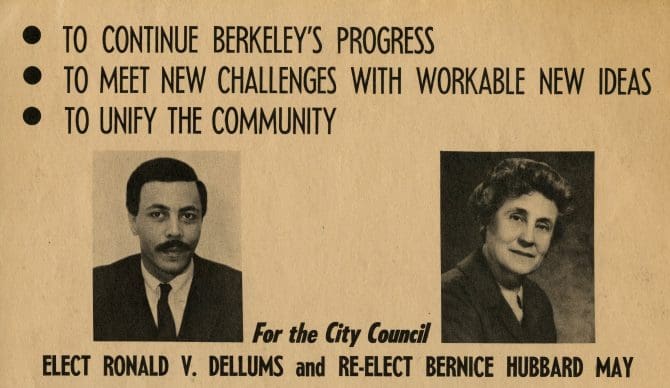 Elect Ronald V. Dellums to Berkeley City Council flyer