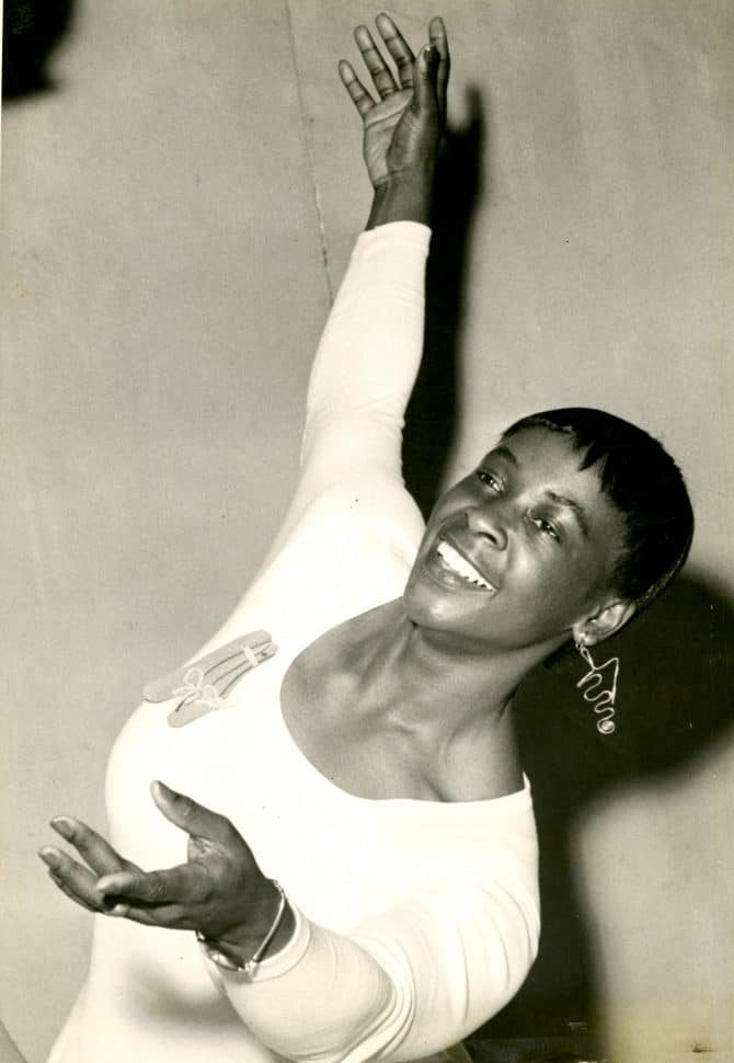 Ruth Beckford in dancing pose