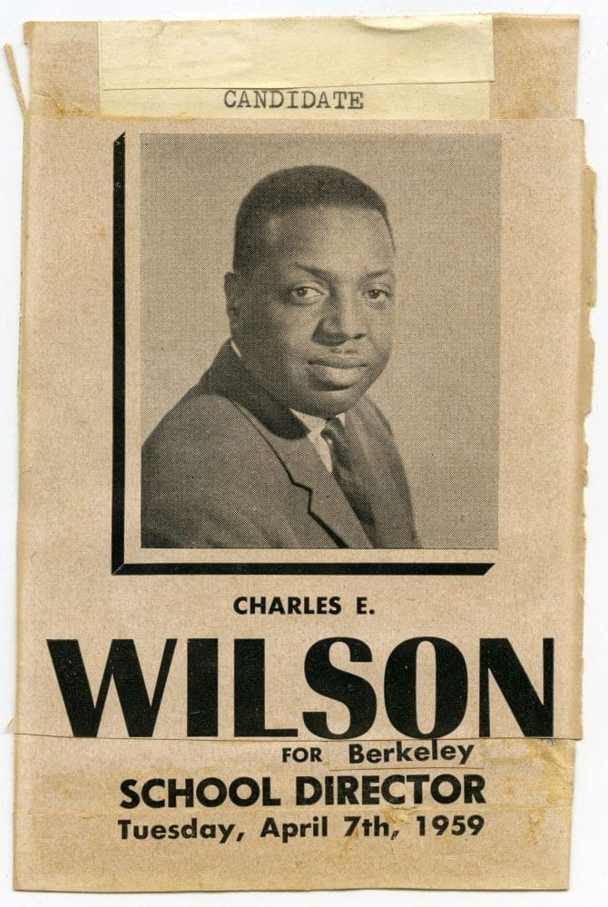 Charles E. Wilson for Berkeley school director flyer