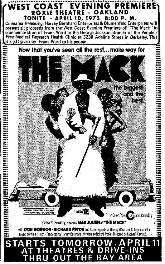 Advertisement for the West Coast premier of the Mack