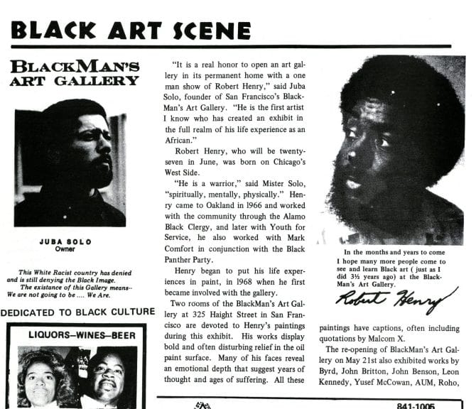 "Black Art Scene" feature on the BlackMan's Art Gallery founder Robert Henry