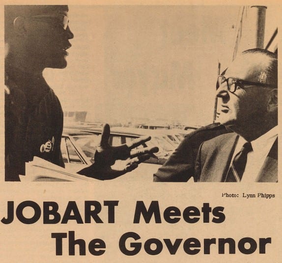 JOBART representative Curtis Lee Baker meets California Governor Pat Brown