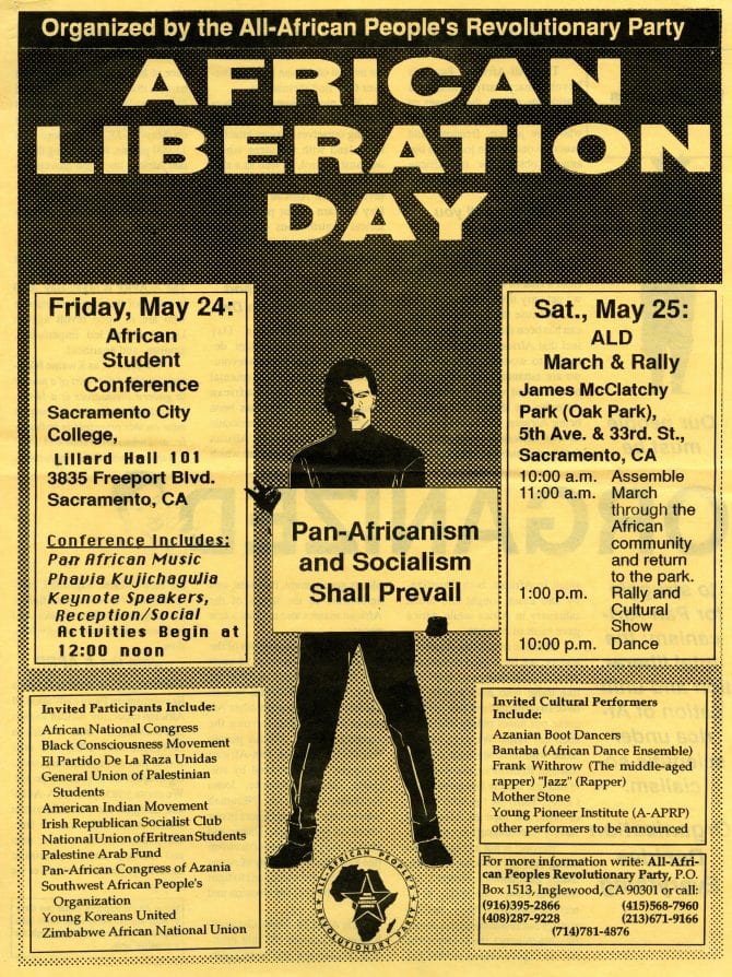 African Liberation Day march and rally flyer