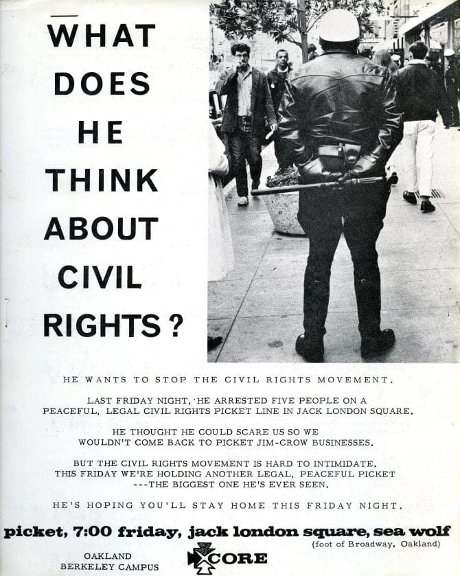"What does he think of Civil Rights?" CORE picket flyer