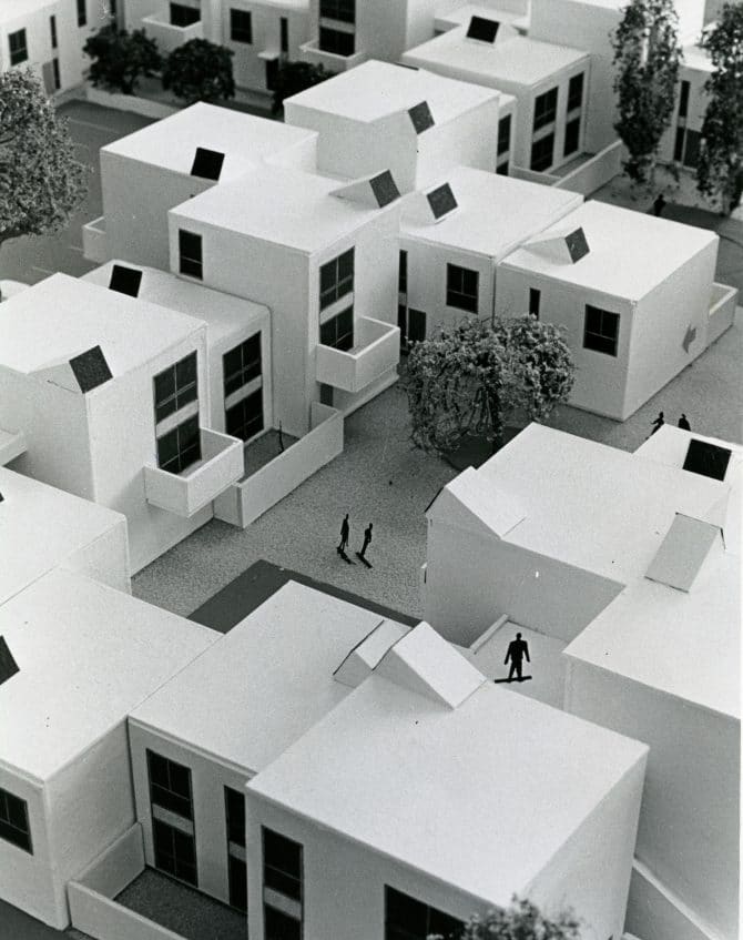 Architect's model of Acorn housing projects