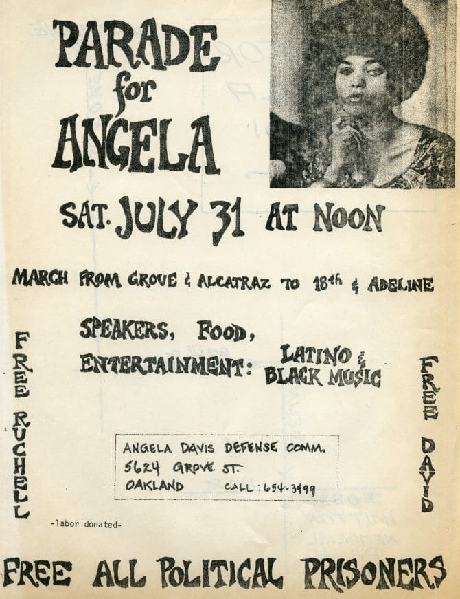Parade for Angela Davis flyer