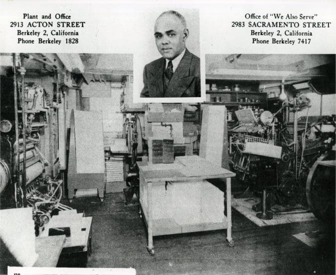 Tilghman Press advertisement showing printing office, 1943