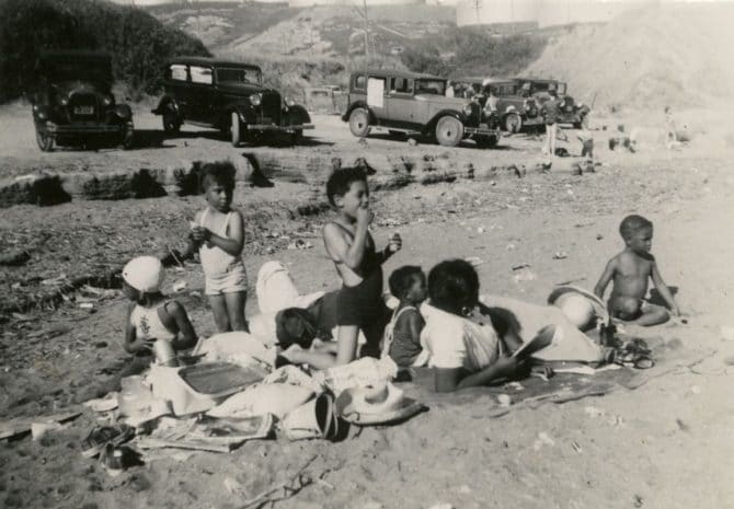 Family at Point Richmond Beach (Keller Beach Park) 1938