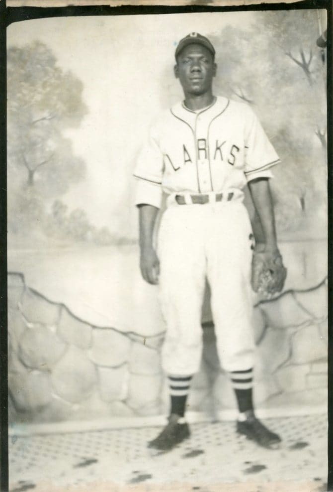 Unidentified Oakland Larks baseball player