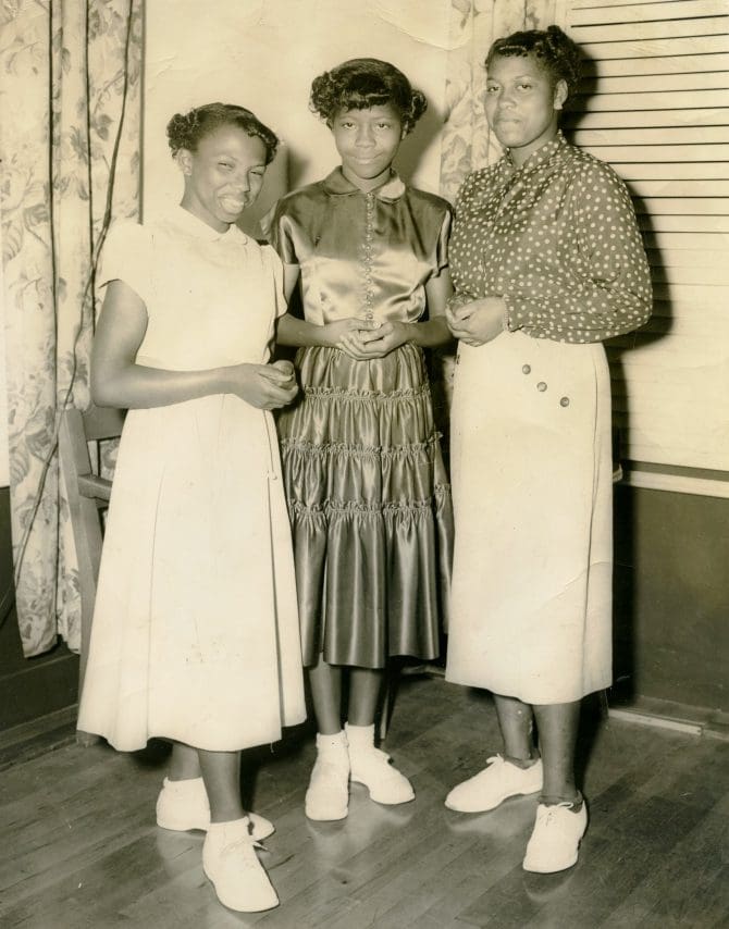 Three teenage girls, Fannie Wall Children's Home and Day Nursery
