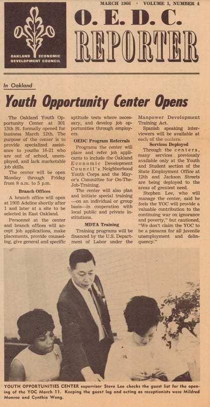 O.E.D.C. Reporter article on the Oakland Youth Opportunity Center