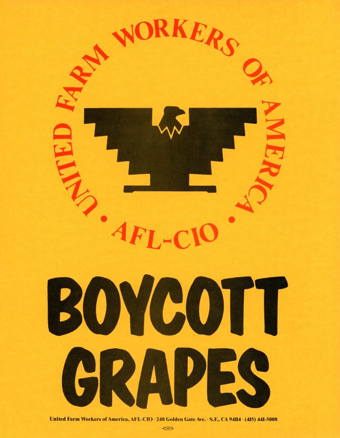 United Farm Workers of America boycott grapes flyer