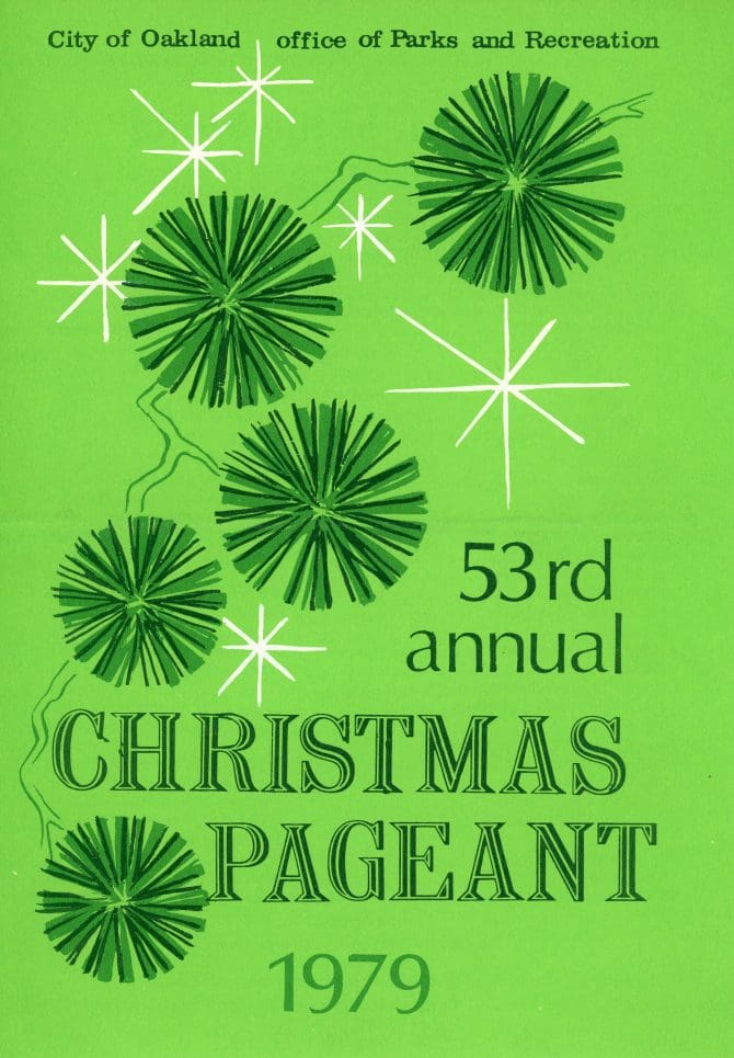 Program for 1979 Christmas Pageant with illustration of a tree branch