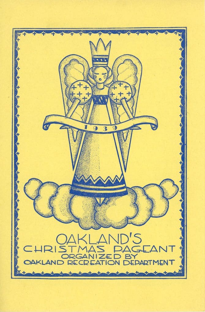 Program for 1939 Christmas Pageant with illustration of a fairy queen