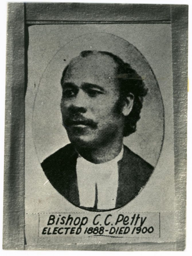 Portrait of Bishop C.C. Petty, pastor at First A.M.E. Zion Church in San Francisco, California