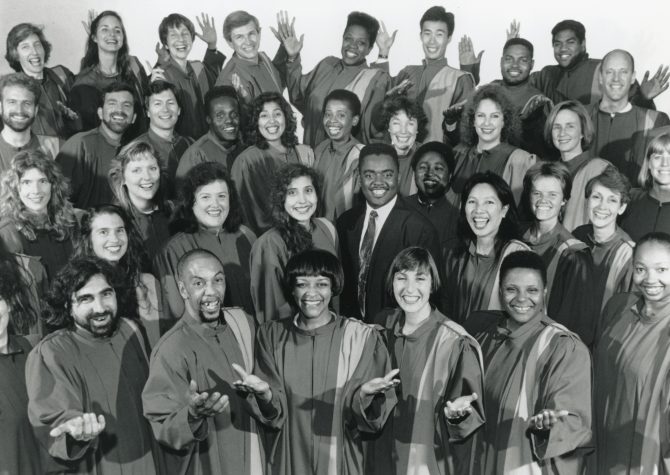 Group photograph of the Oakland Interfaith Gospel Choir