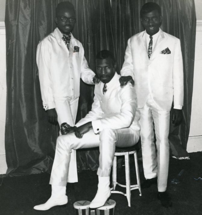 Group portrait Henry Delton Williams with two singing partners