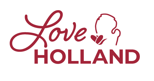 Love Holland logo with heart and state of Michigan imagery