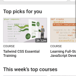Image showing different courses after you login.
