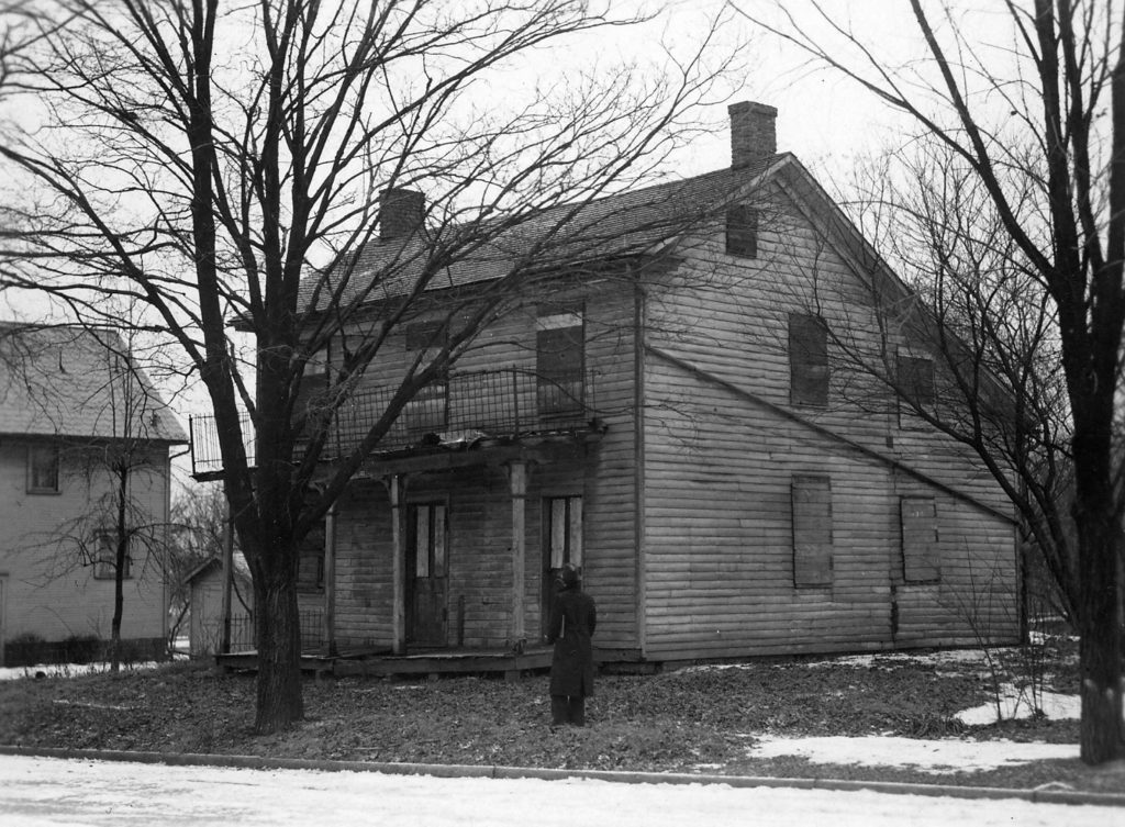 The Hanby House boarded up in 1927 before it was preserved, 332 S, Westerville History Museum.