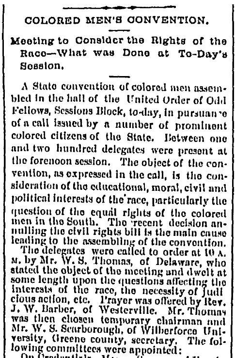 Columbus Dispatch, 12/26/1883, accessed through NewsBank.