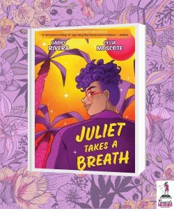 Juliet Takes A Breath cover on purple floral background