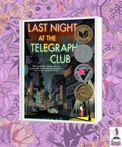 Last Night at the Telegraph Club cover on purple floral background